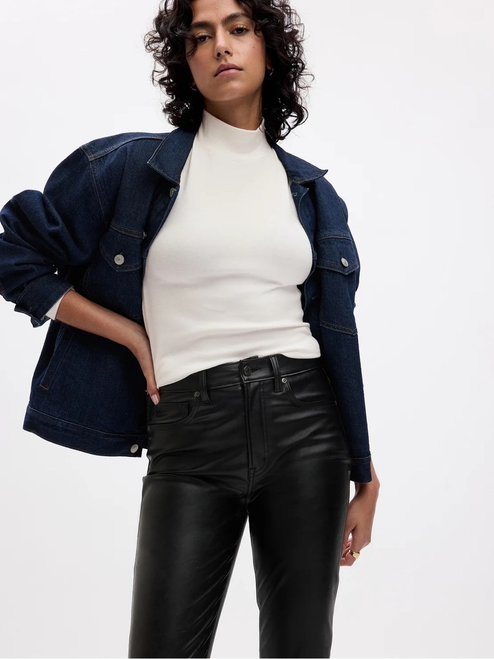 GAP High Rise Vegan Leather Vintage Slim Pants